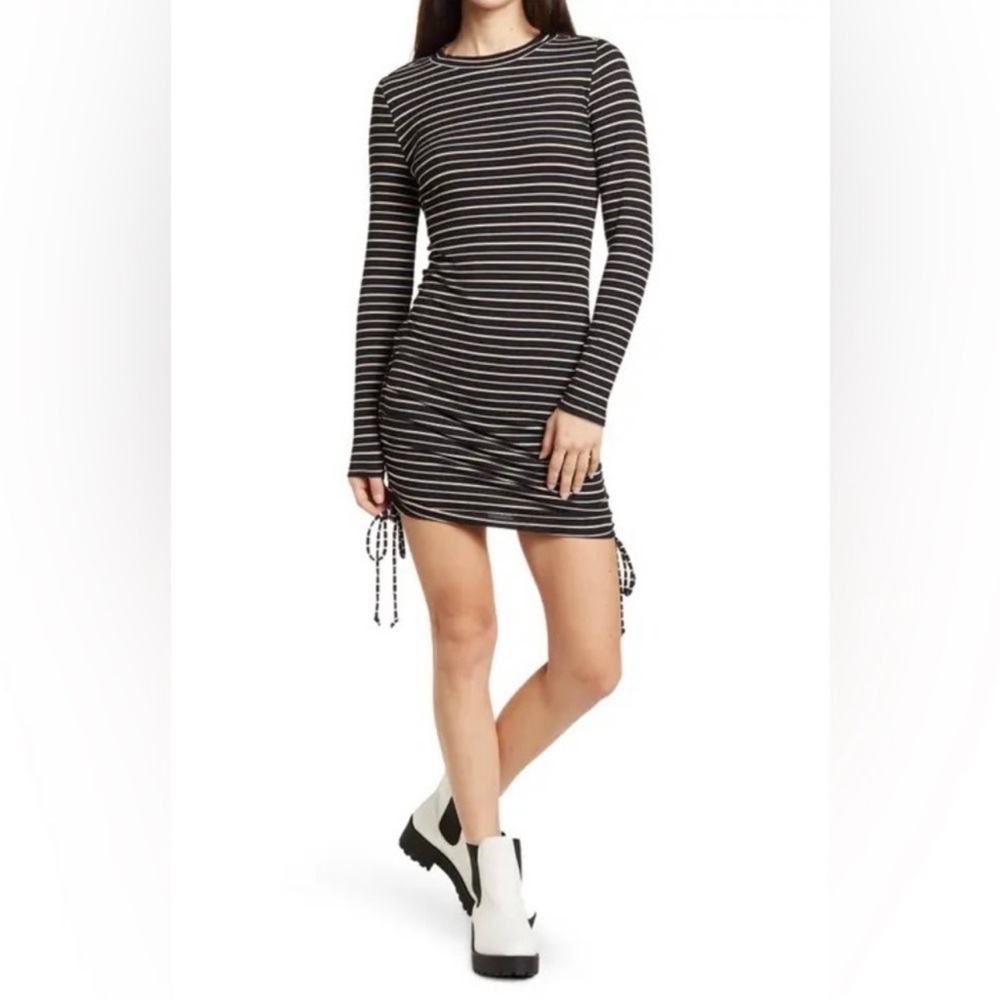Abound Women's Size M Striped Long Sleeve Ribbed Body-Con Dress NWT Nordstrom